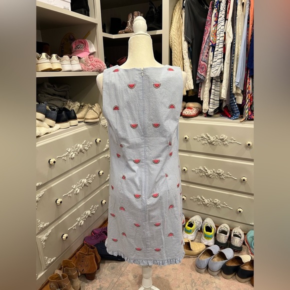 Talbots White and Blue Striped Watermelon Dress, NWT, 12 - Picture 2 of 5